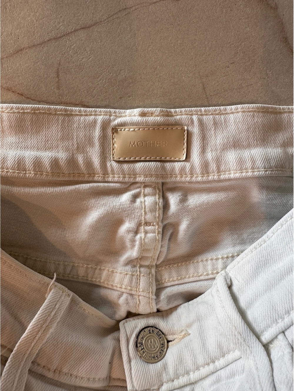MOTHER The Hustler Ankle Fray Jeans In Tea and Biscuits White Wash Women’s sz 27 - Picture 6 of 15